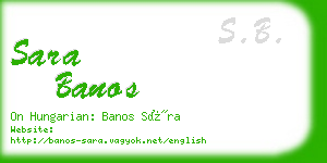 sara banos business card